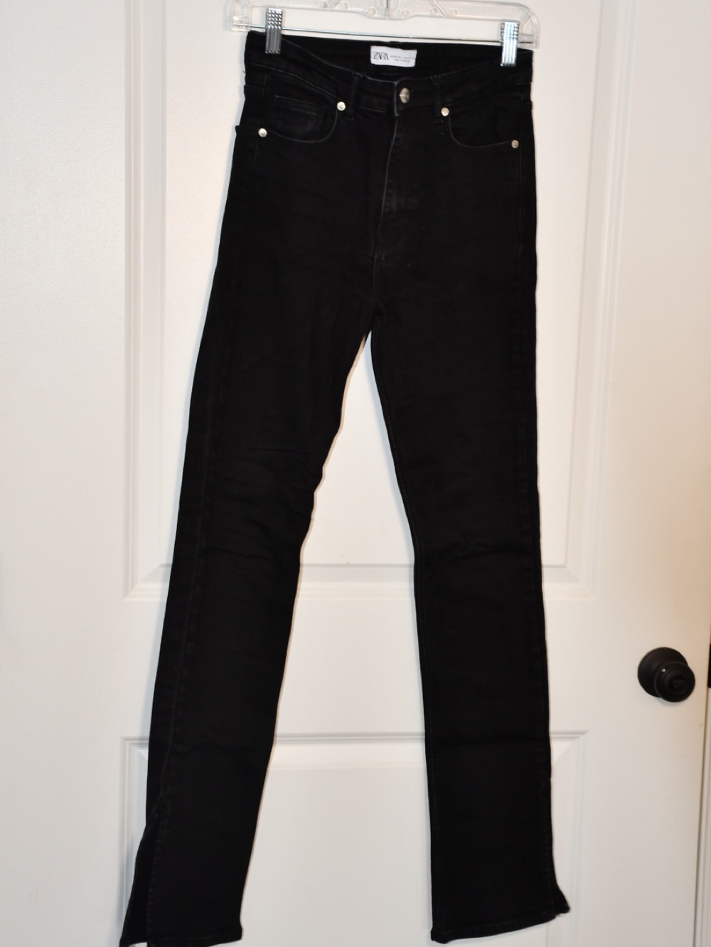 Zara Black Jeans with Silver Button Detail